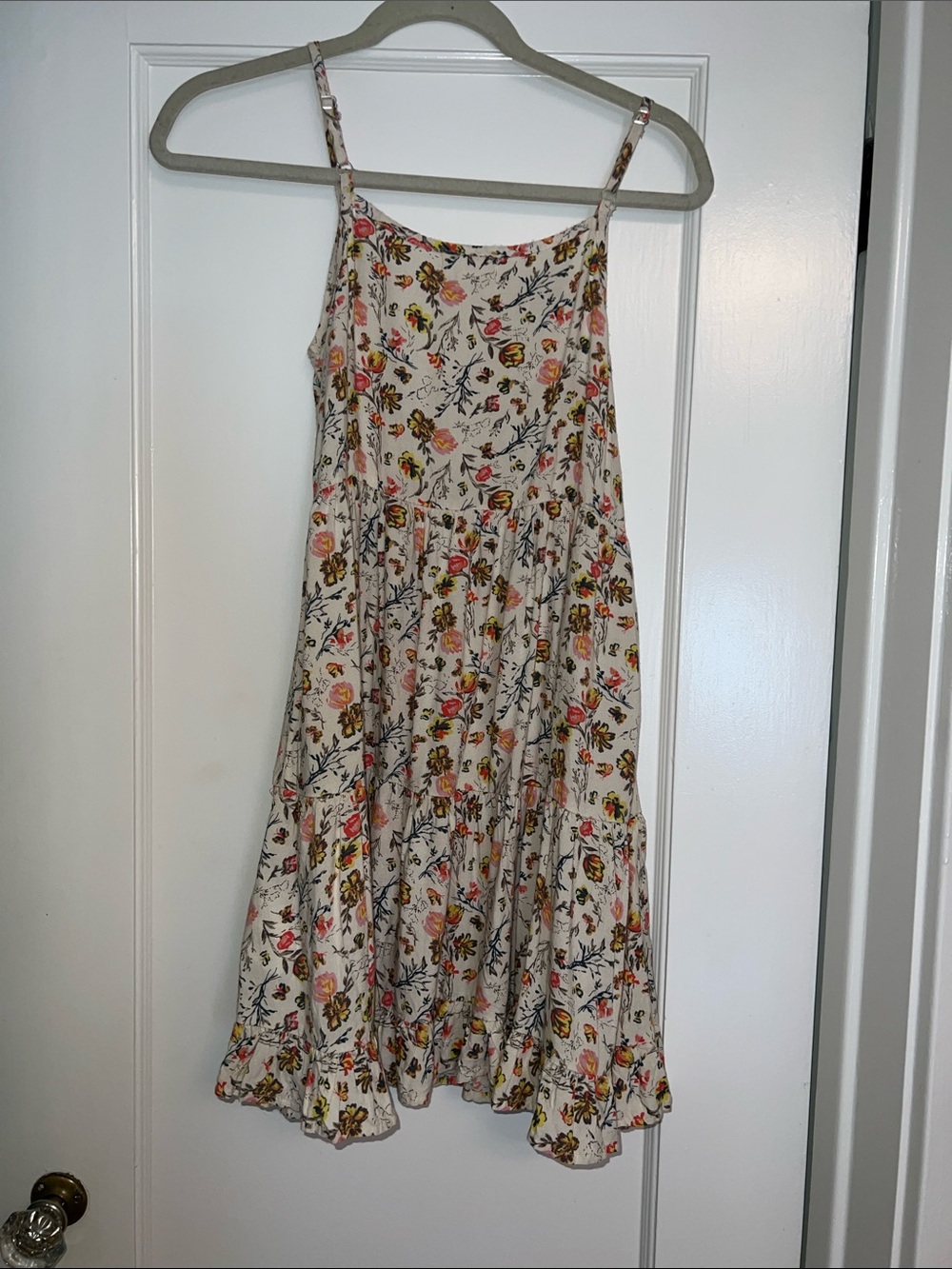 Peek Cream Floral Sundress with Pink and Yellow Flowers